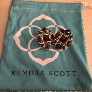 Kendra Scott black and gold statement earrings